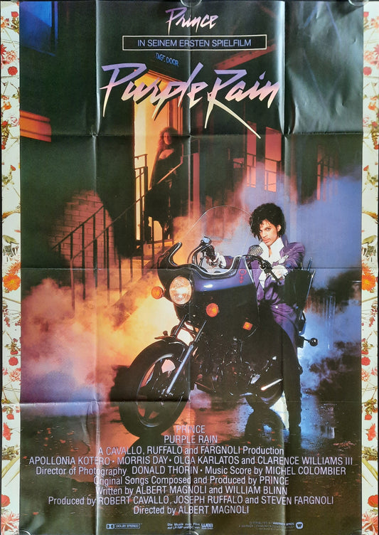 PRINCE 1984 Promotion Poster PURPLE RAIN MOVIE Germany 1st print SUBWAY POSTER!!