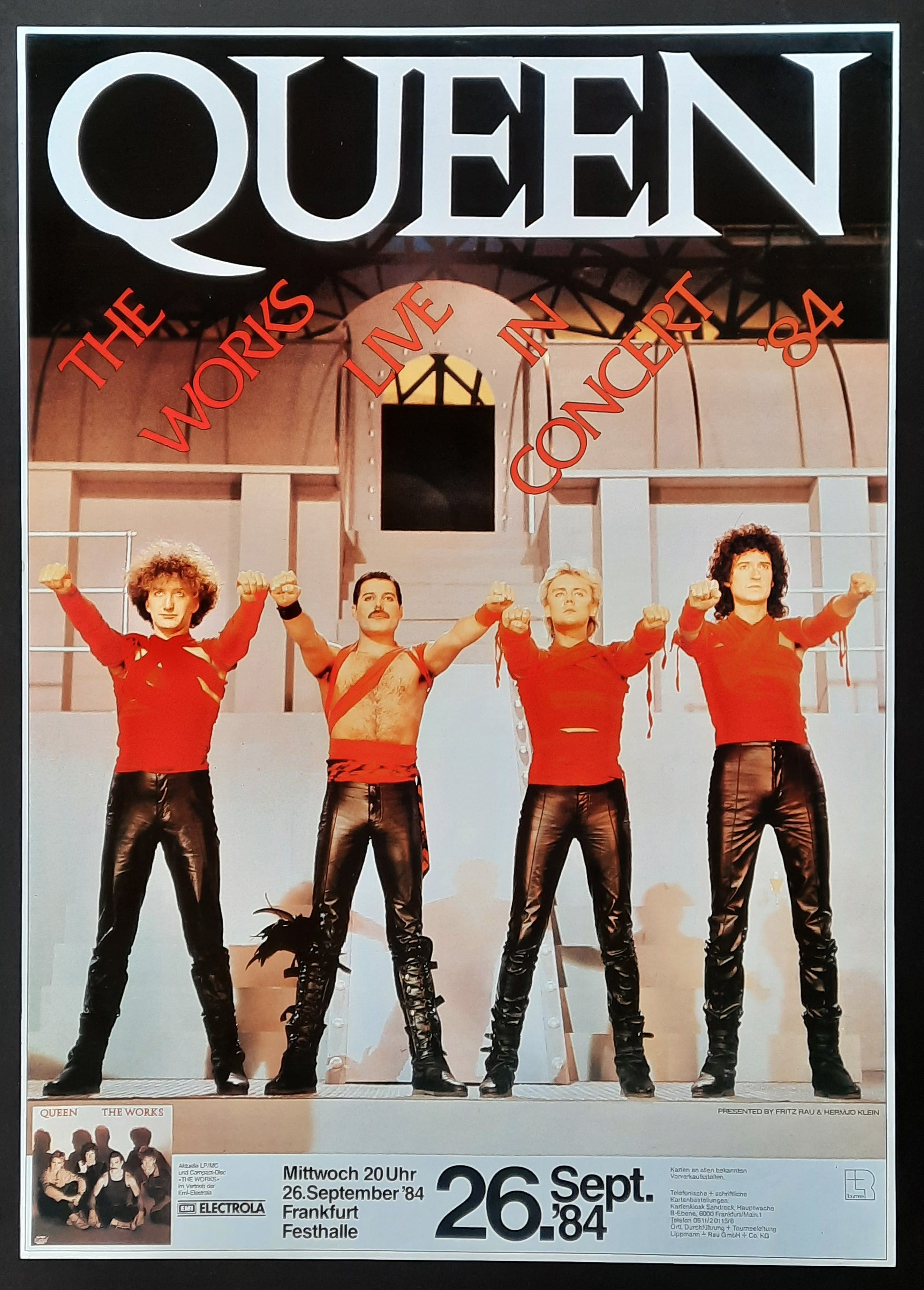 QUEEN 1984 Concert Poster Frankfurt Sep 26th Germany Pirate Print 2