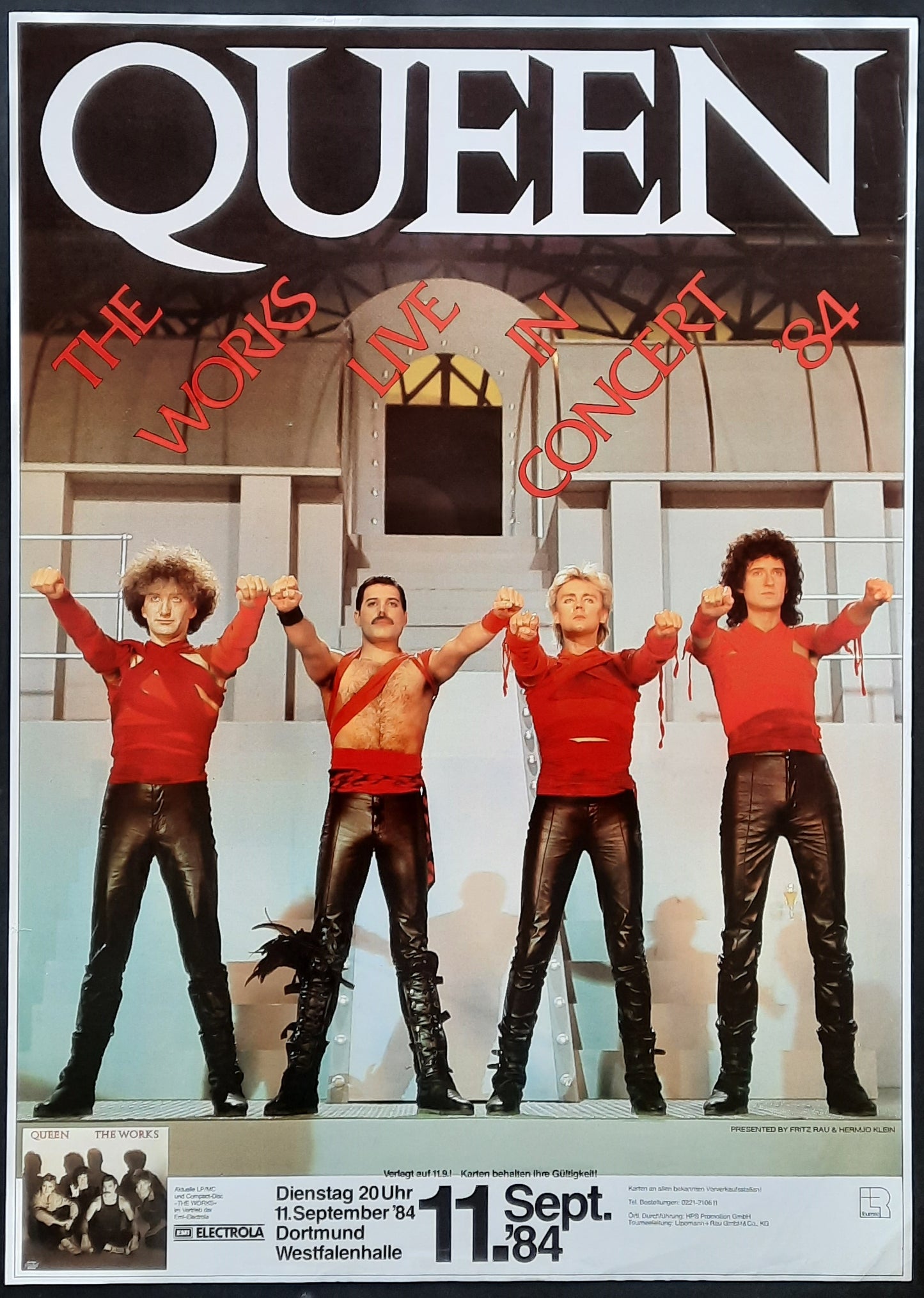 QUEEN Original Concert Poster September 11, 1984 Dortmund Germany