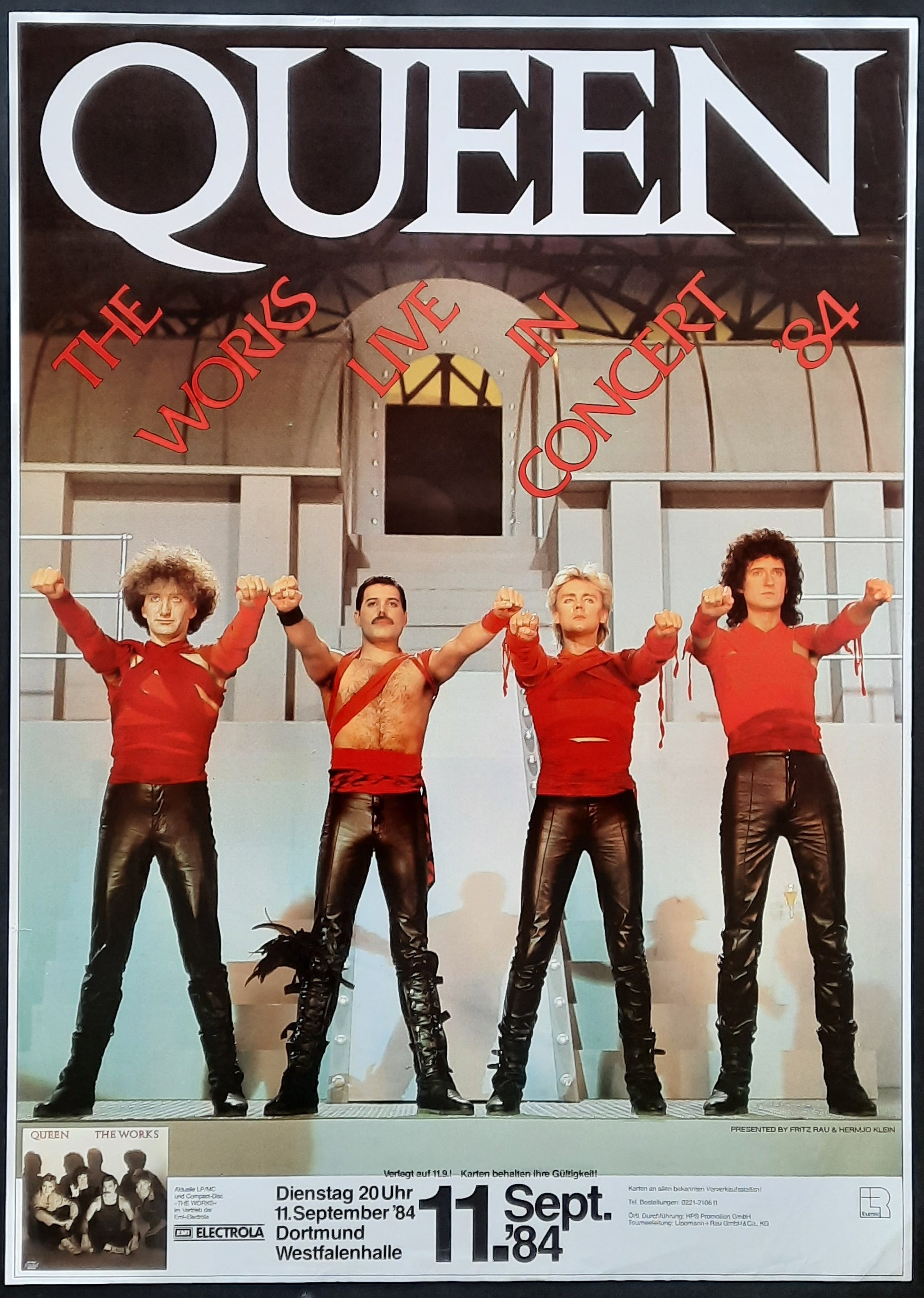 QUEEN Original Concert Poster September 11, 1984 Dortmund Germany