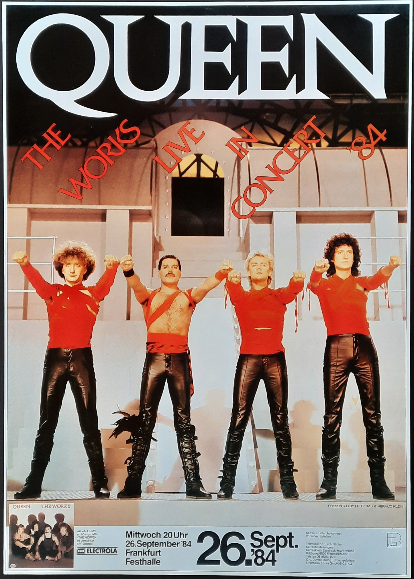 QUEEN 1984 Concert Poster Frankfurt Sep 26th Germany Pirate Print