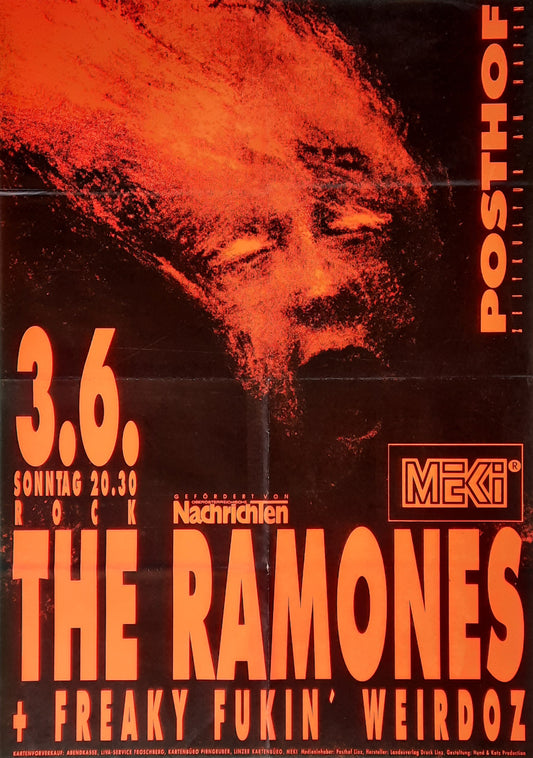 RAMONES Original Concert Poster June 3, 1990 Linz Austria