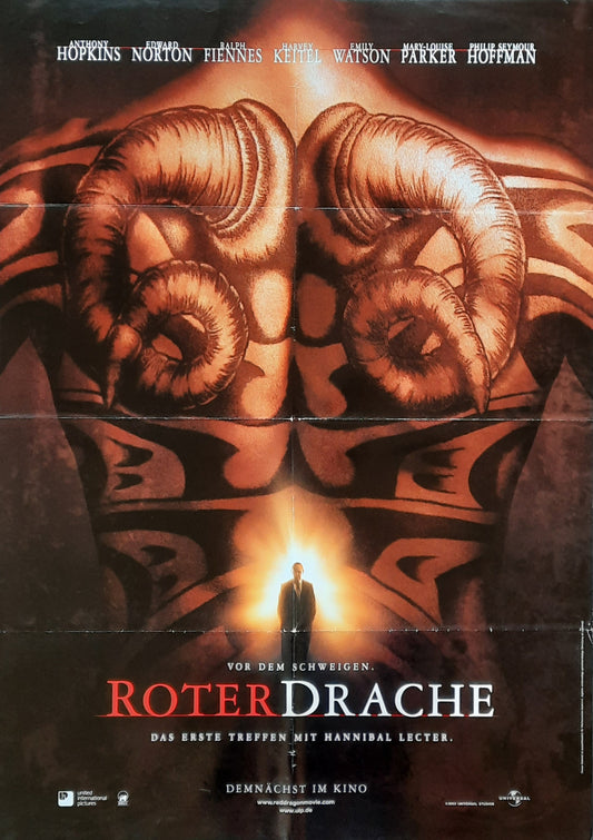RED DRAGON Original Movie Poster Teaser 2002 Anthony Hopkins German 1-Sheet Poster