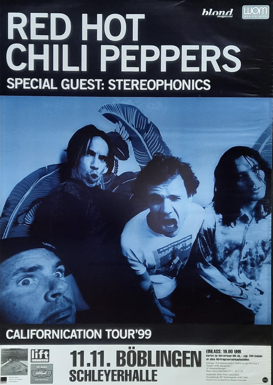 RED HOT CHILI PEPPERS Original Concert Poster November 11, 1999 Böblingen Germany 1