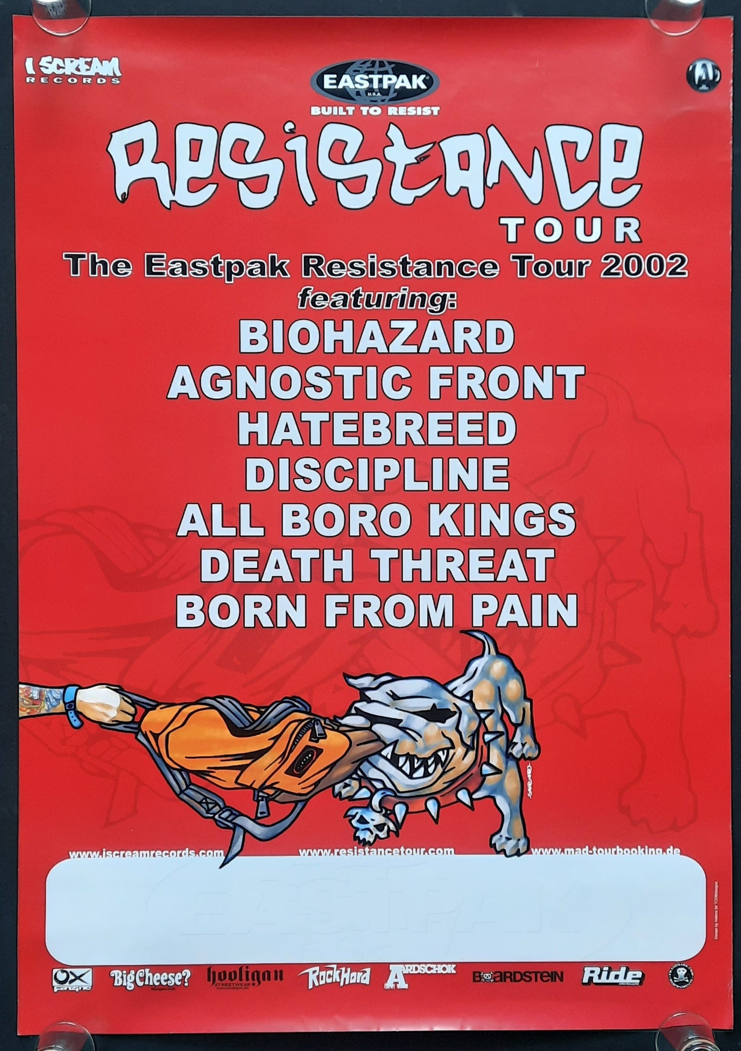 RESISTANCE TOUR Original Concert Poster 2002 BIOHAZARD HATEBREED