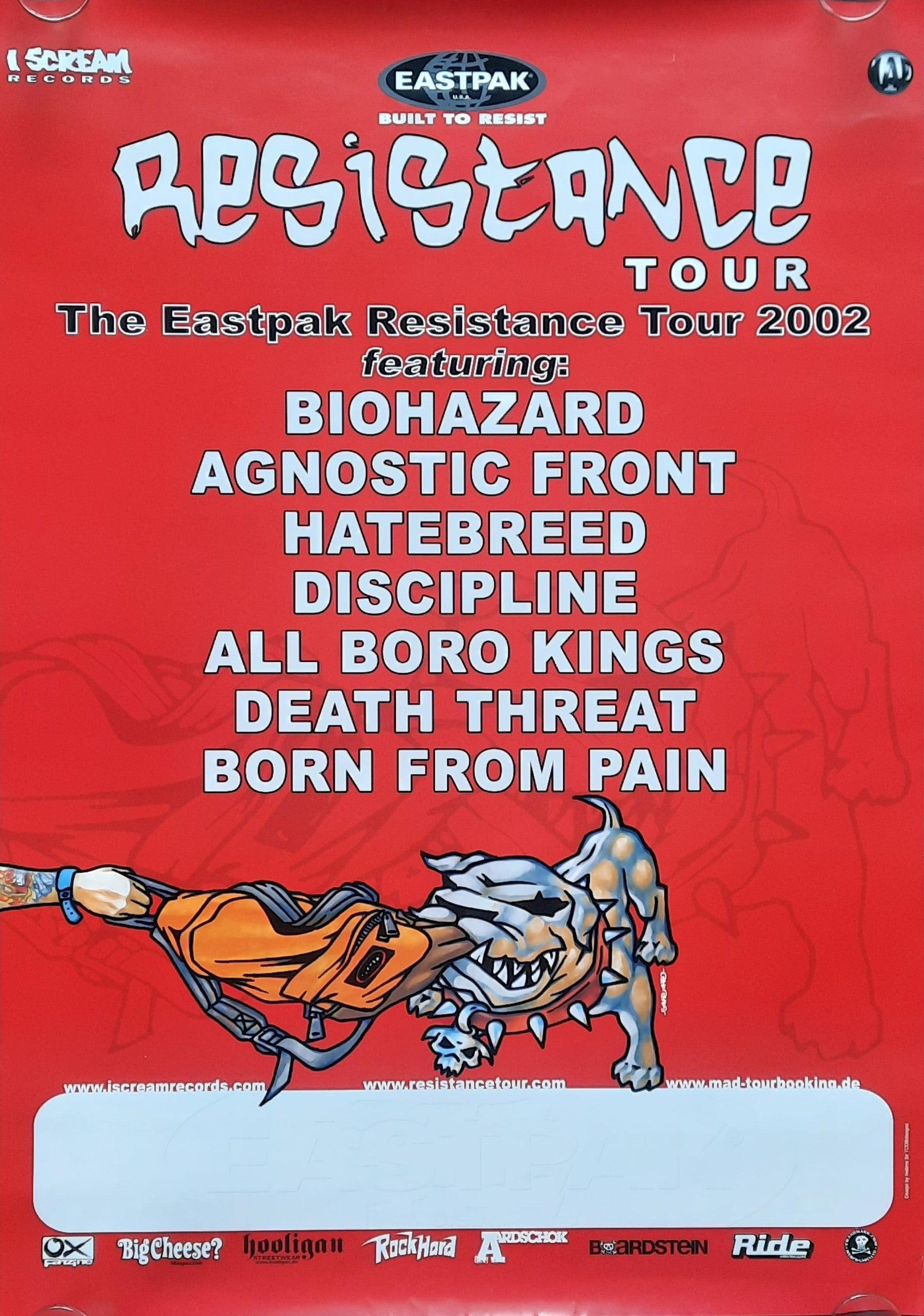 RESISTANCE TOUR Original Concert Poster 2002 BIOHAZARD HATEBREED 1