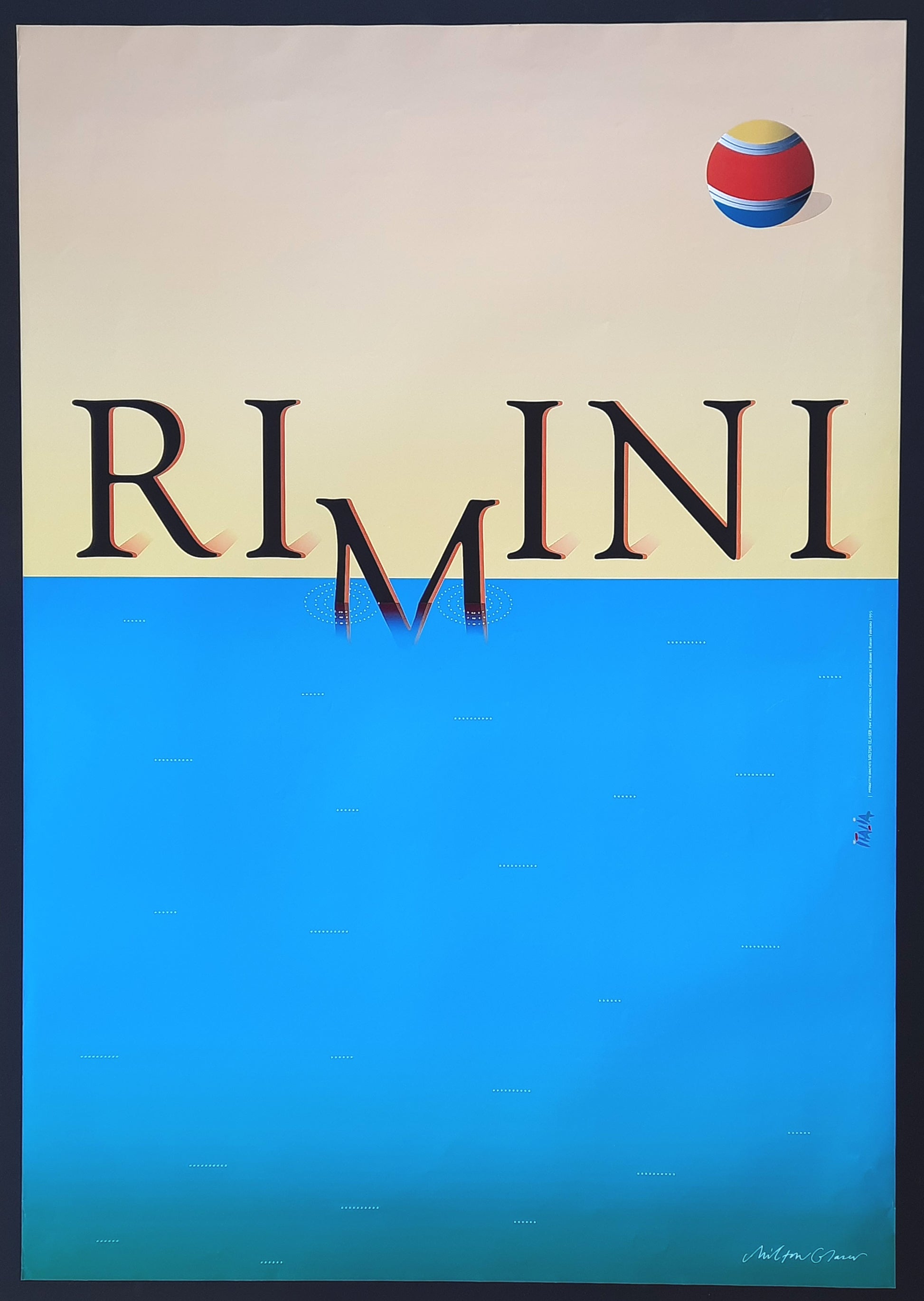 RIMINI ITALY Original Advertising Travel Poster 1995 by Milton Glaser 2