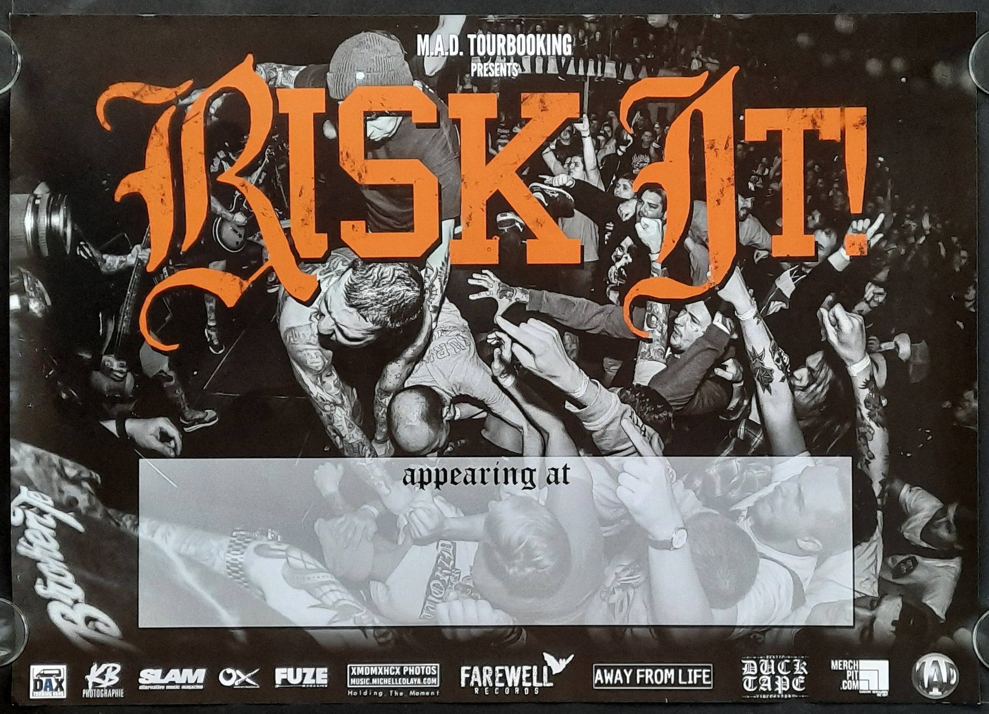 RISK IT! Original Cooncert Poster 2010s European Tour 50x70 (1) 1