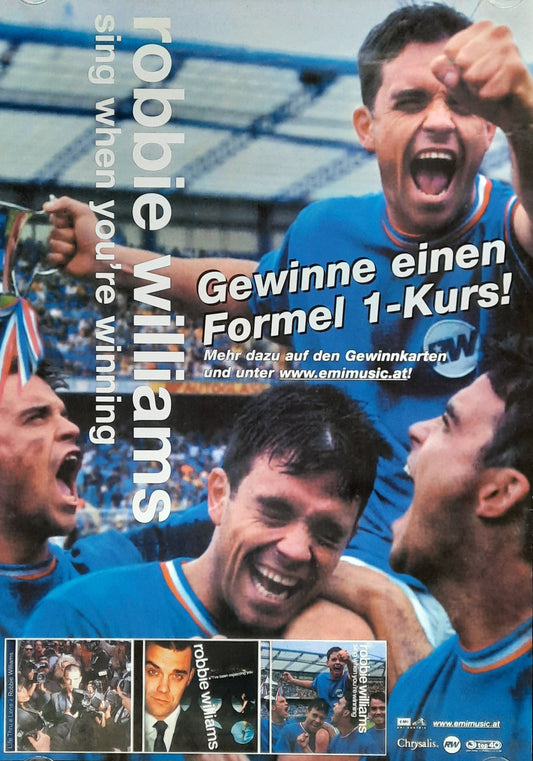 ROBBIE WILLIAMS Original Promotion Poster - 2000 Album "Sing When You're Winning"