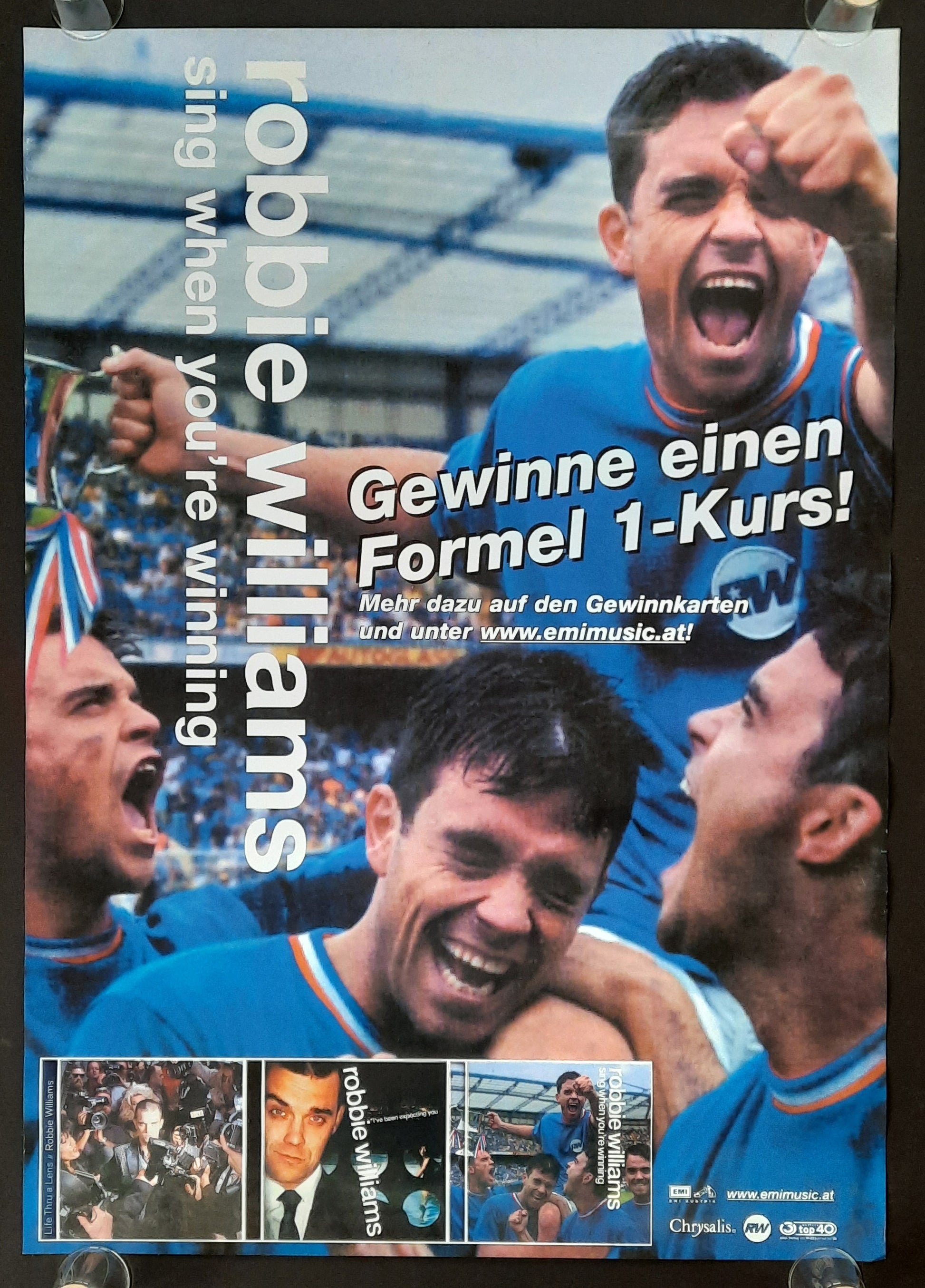 ROBBIE WILLIAMS Original Promotion Poster - 2000 Album "Sing When You're Winning"2