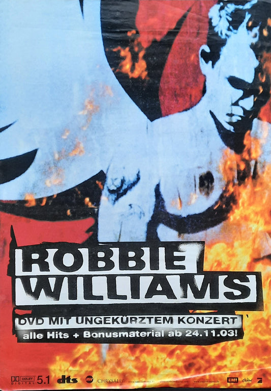 ROBBIE WILLIAMS Original Promotion Poster - 2003 DVD LIVE