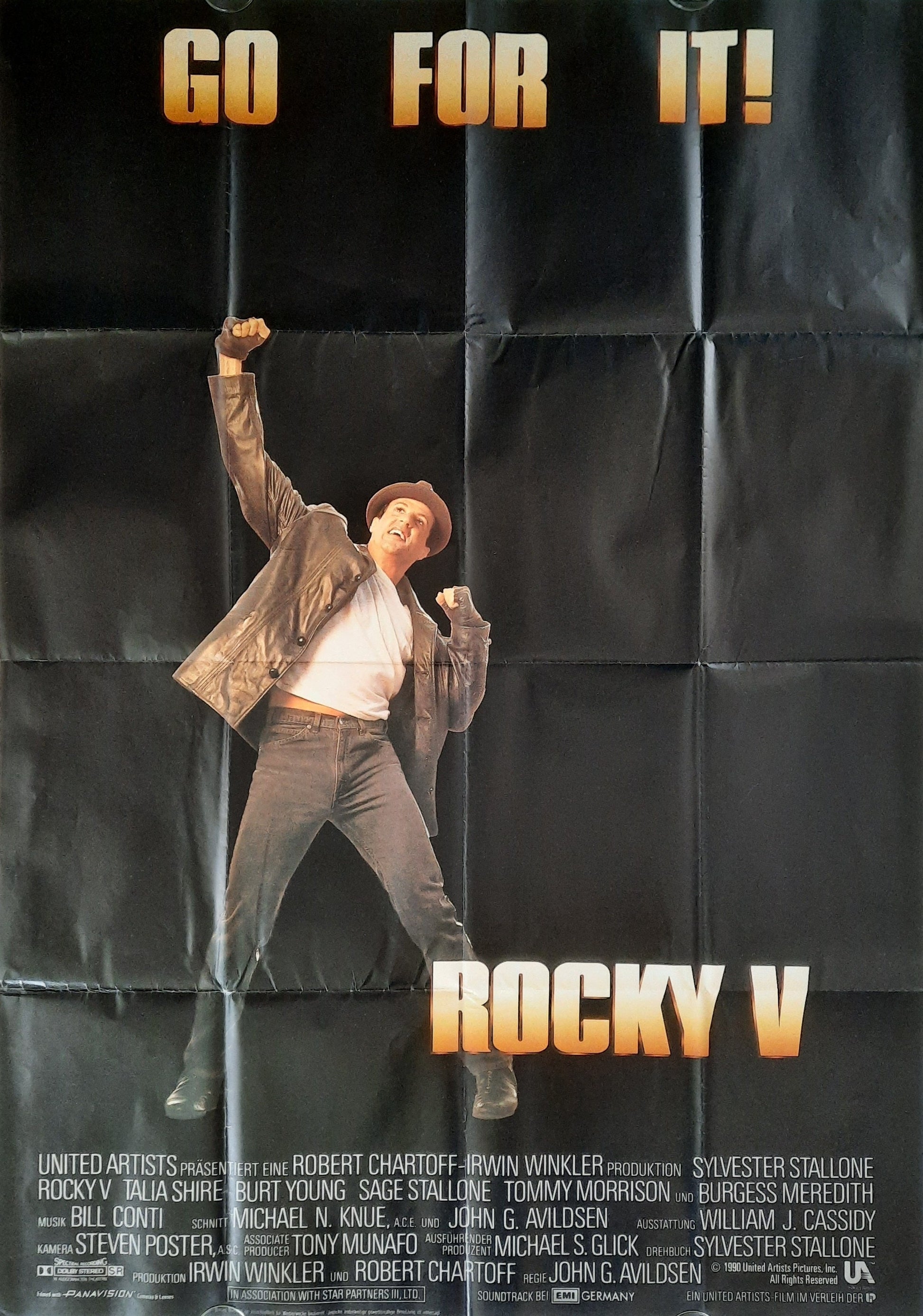 ROCKY V Original Movie Poster 1985 Sylvester Stallone German SUBWAY Poster
