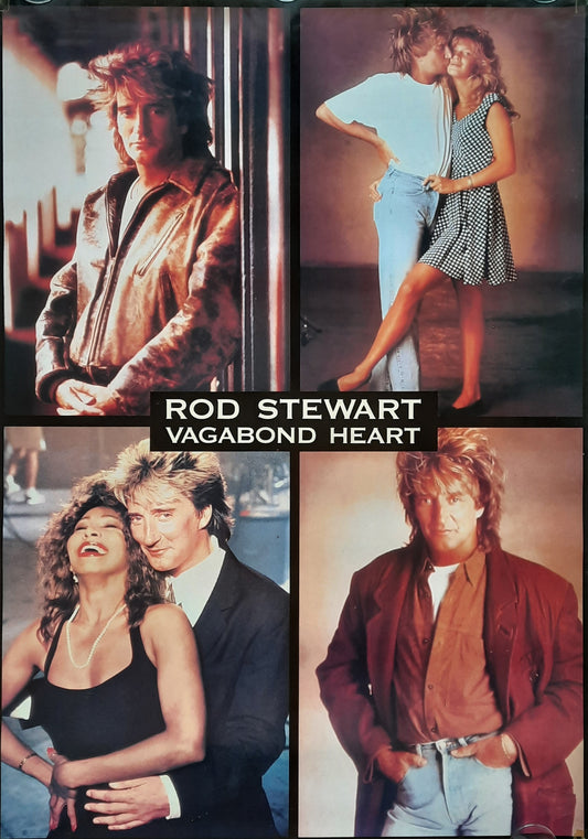 ROD STEWART Original Promotion Poster - 1991 Album "Vagabond Heart"
