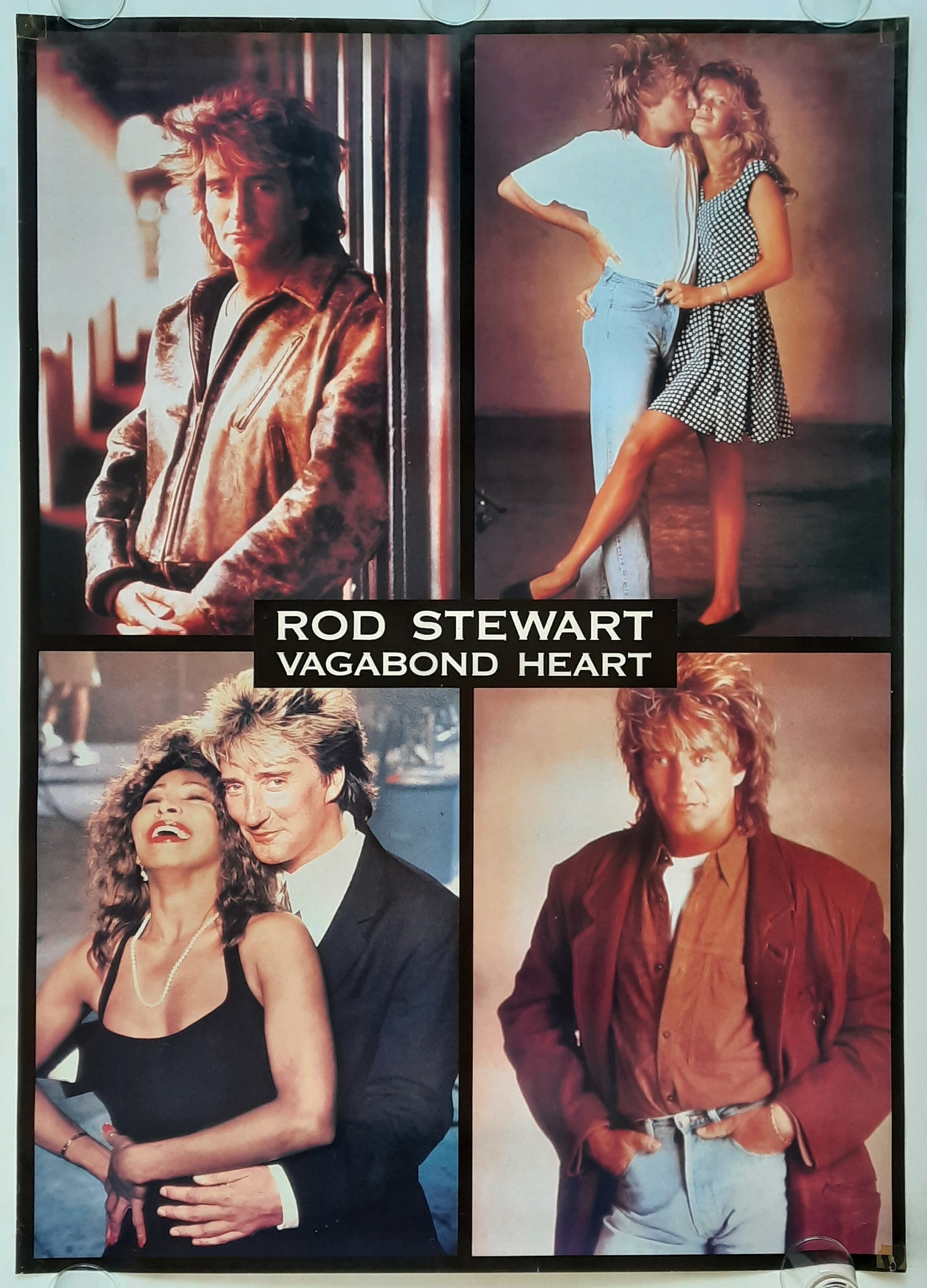 ROD STEWART Original Promotion Poster - 1991 Album "Vagabond Heart" 2