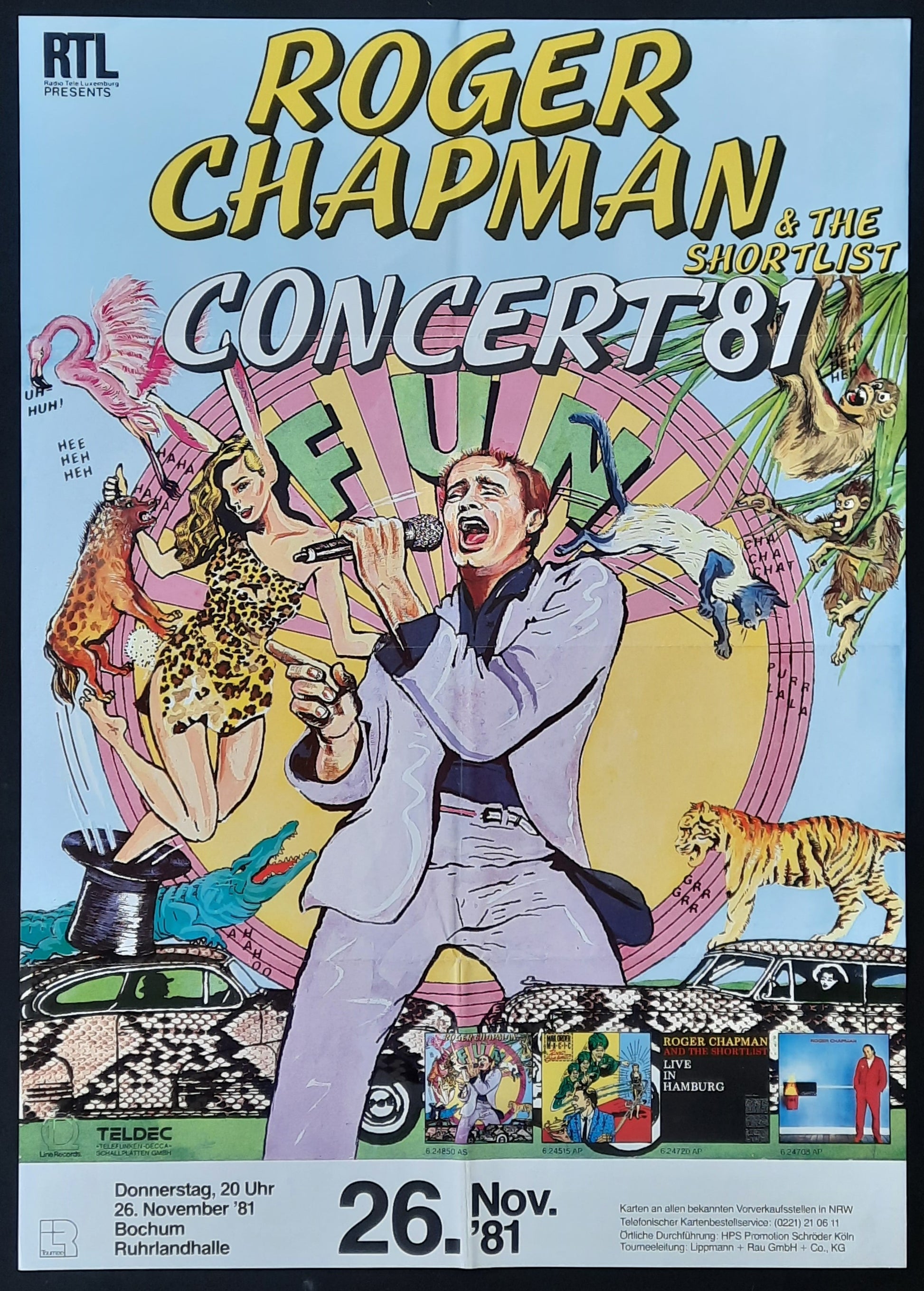 ROGER CHAPMAN Original Concert Poster November 26, 1981 Bochum Germany 1