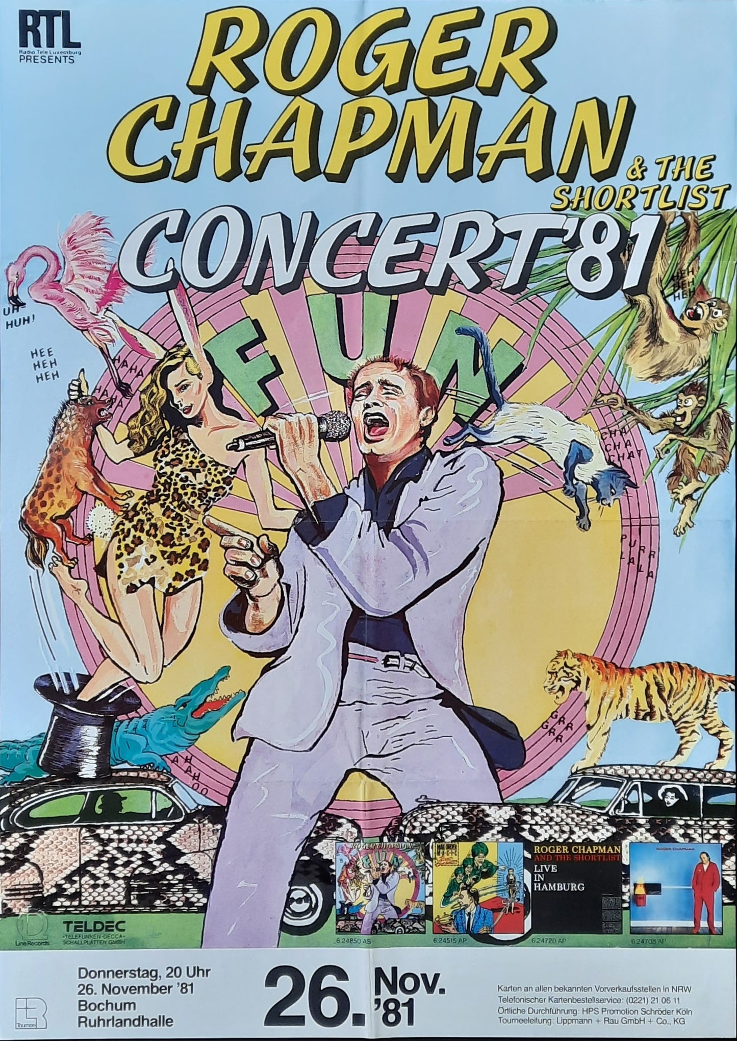 ROGER CHAPMAN Original Concert Poster November 26, 1981 Bochum Germany 1
