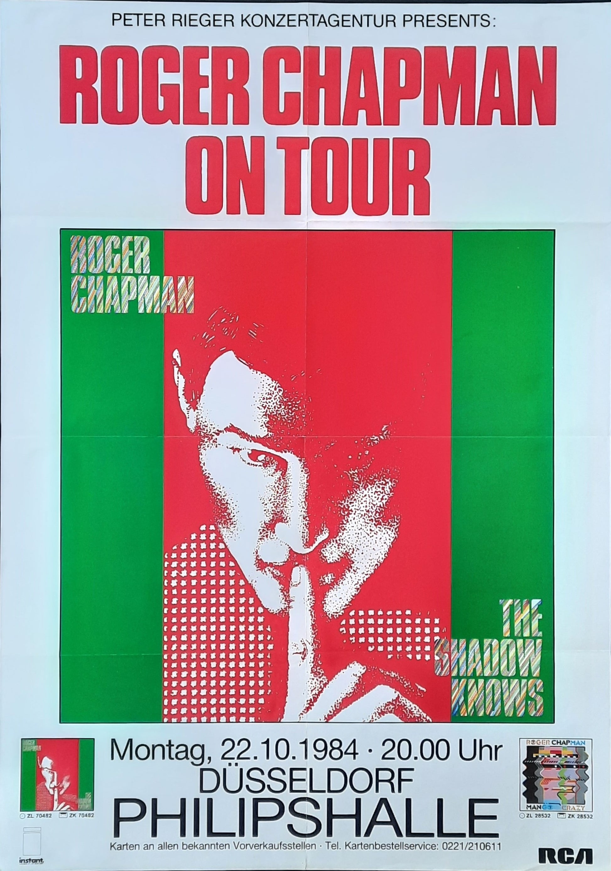 ROGER CHAPMAN Original Concert Poster October 22, 1984 Duesseldorf Germany 1