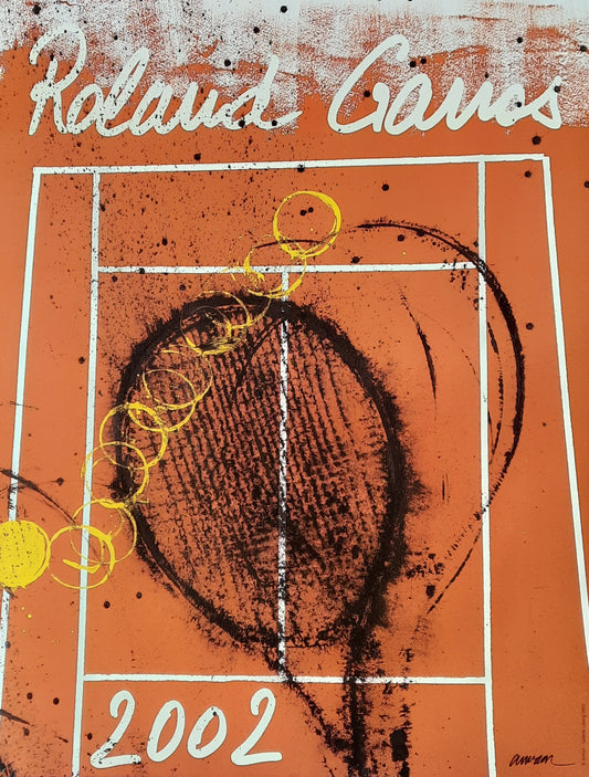 ROLAND GARROS Original Poster 2002 French Open Paris Poster Official Grand Slam Tennis