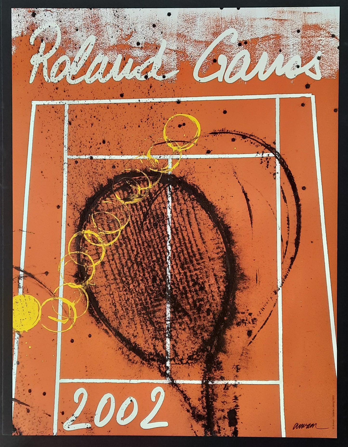 ROLAND GARROS Original Poster 2002 French Open Paris Poster Official Grand Slam Tennis 2