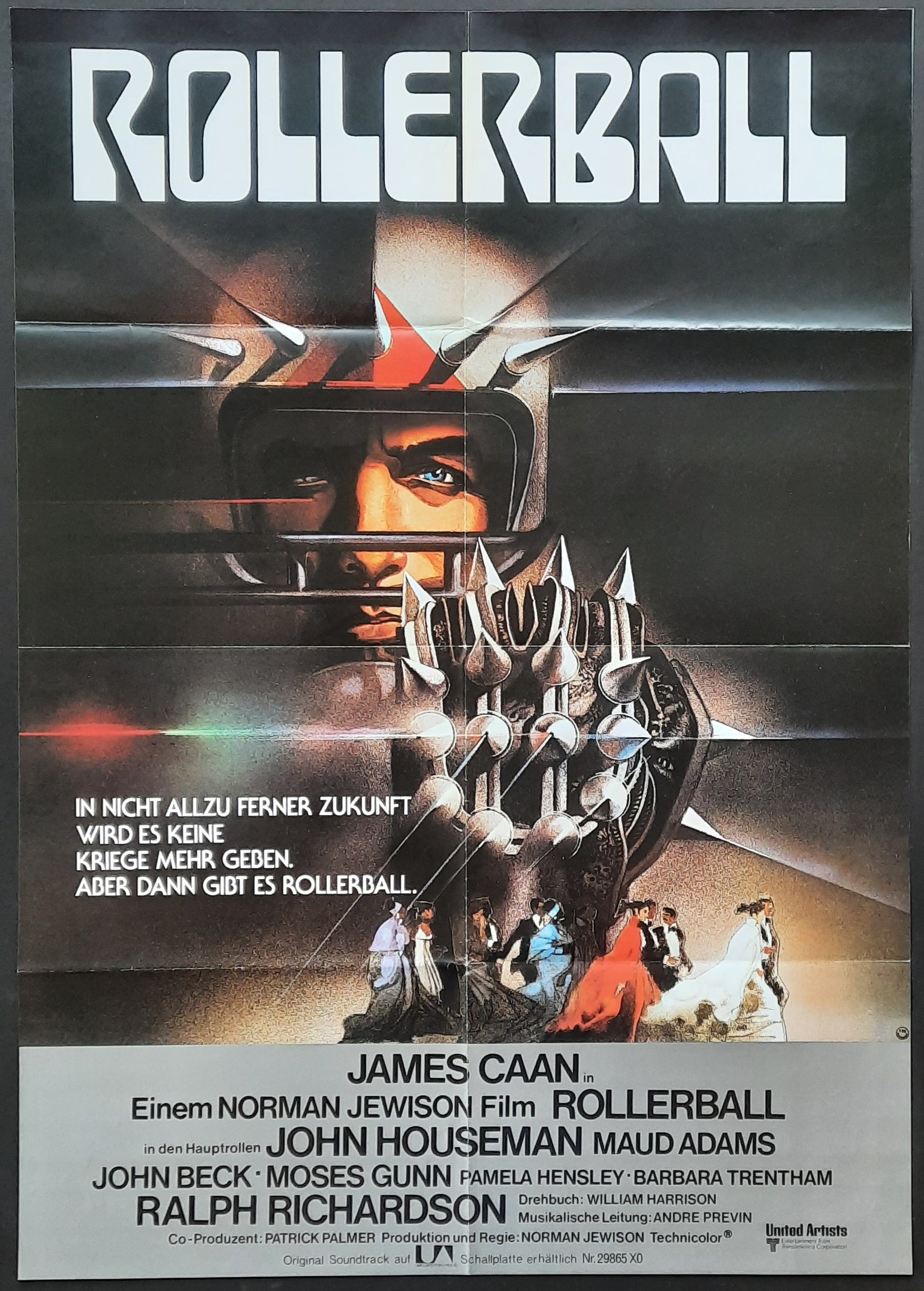 ROLLERBALL Original Movie Poster 1975 James Caan German 1-Sheet 2