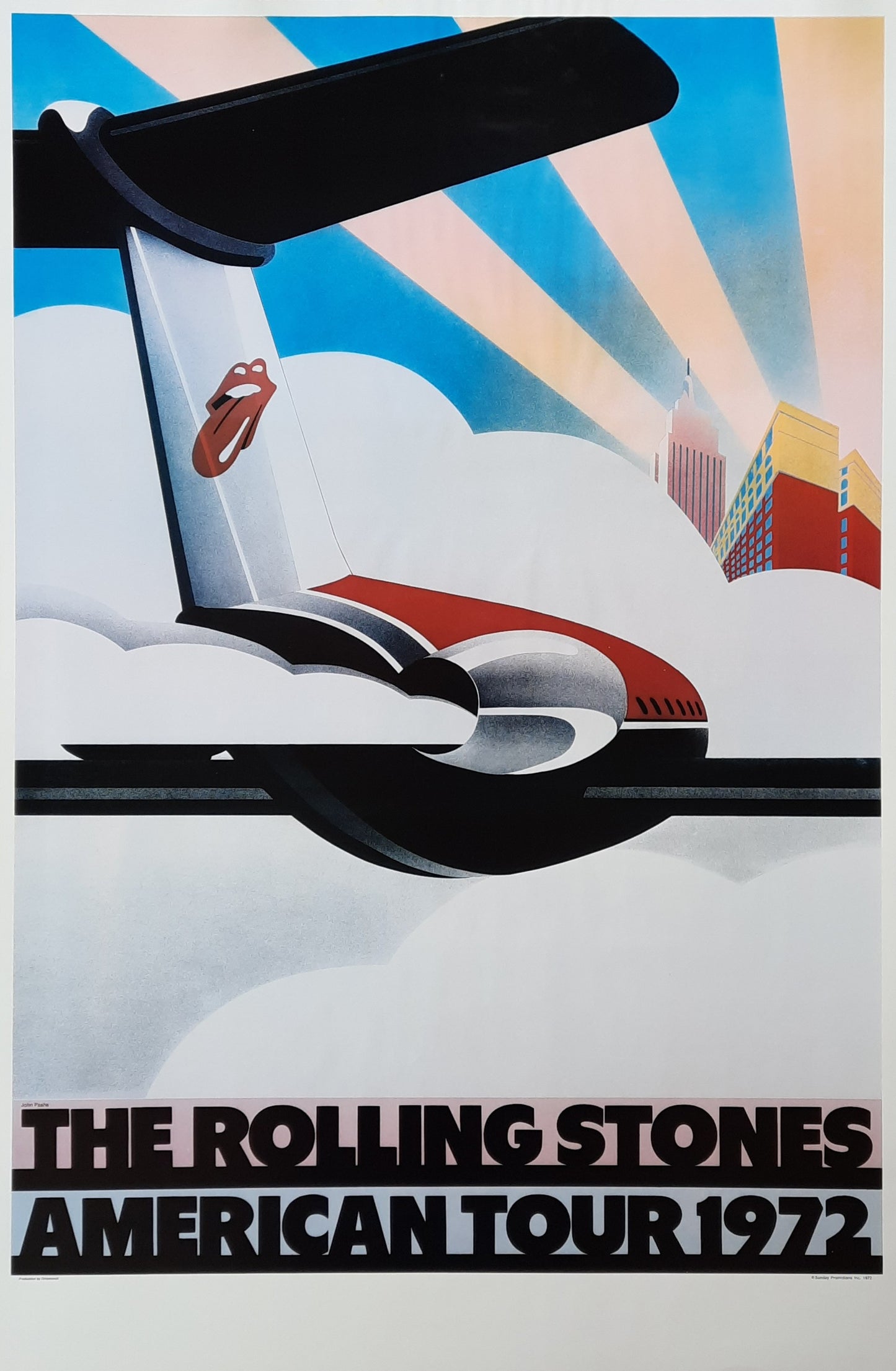 ROLLING STONES 1972 Original Promotion Poster - American Tour by John Pashe