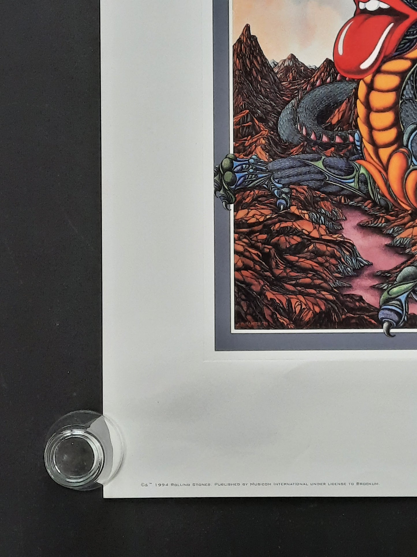 ROLLING STONES 1973 Concert Poster - Cardiff Castle Lithography 1994 by Musicom