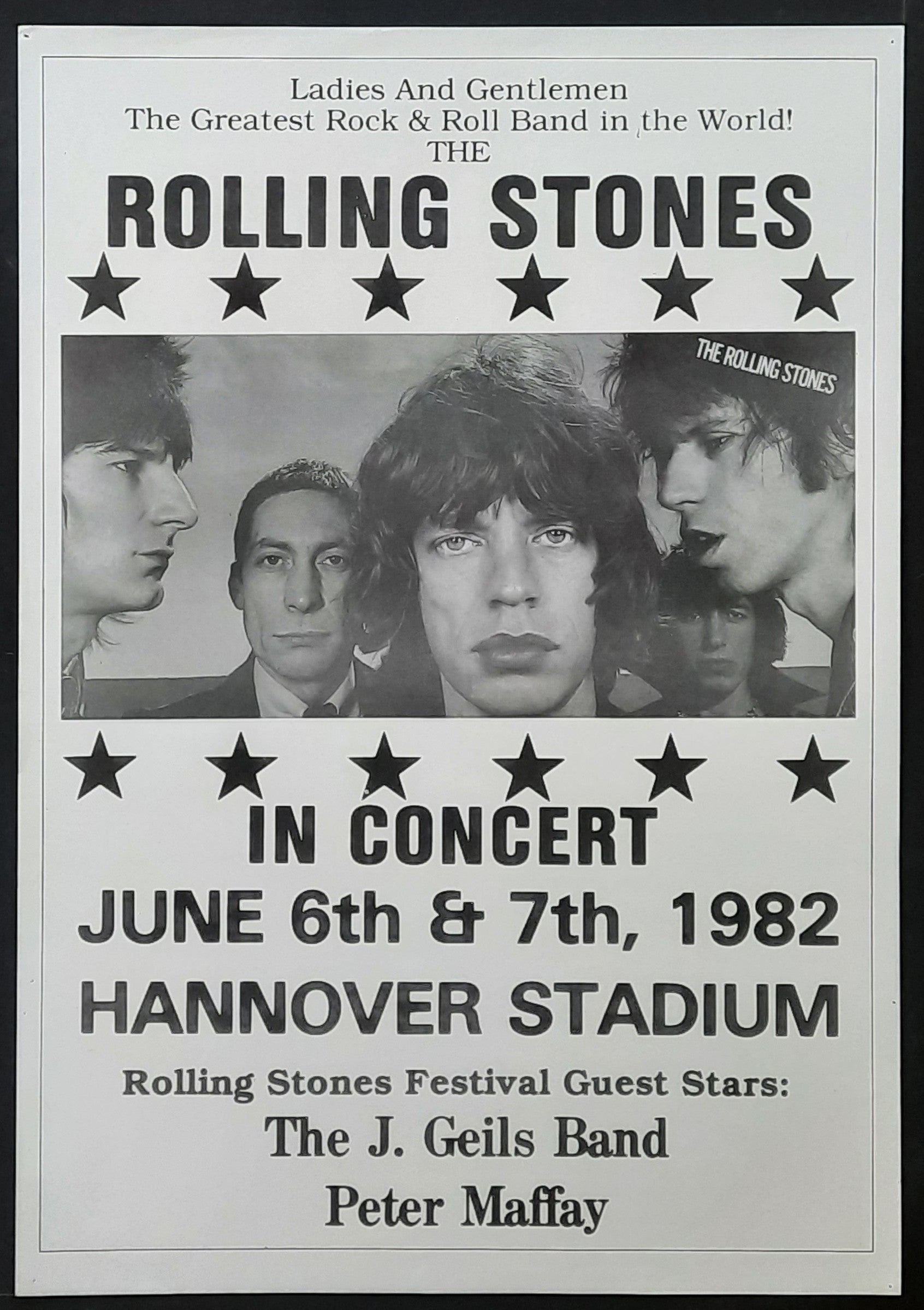 ROLLING STONES 1982 Gig Poster - June 6 & 7 Hannover Germany