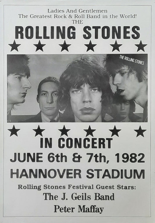 ROLLING STONES 1982 Gig Poster - June 6 & 7 Hannover Germany