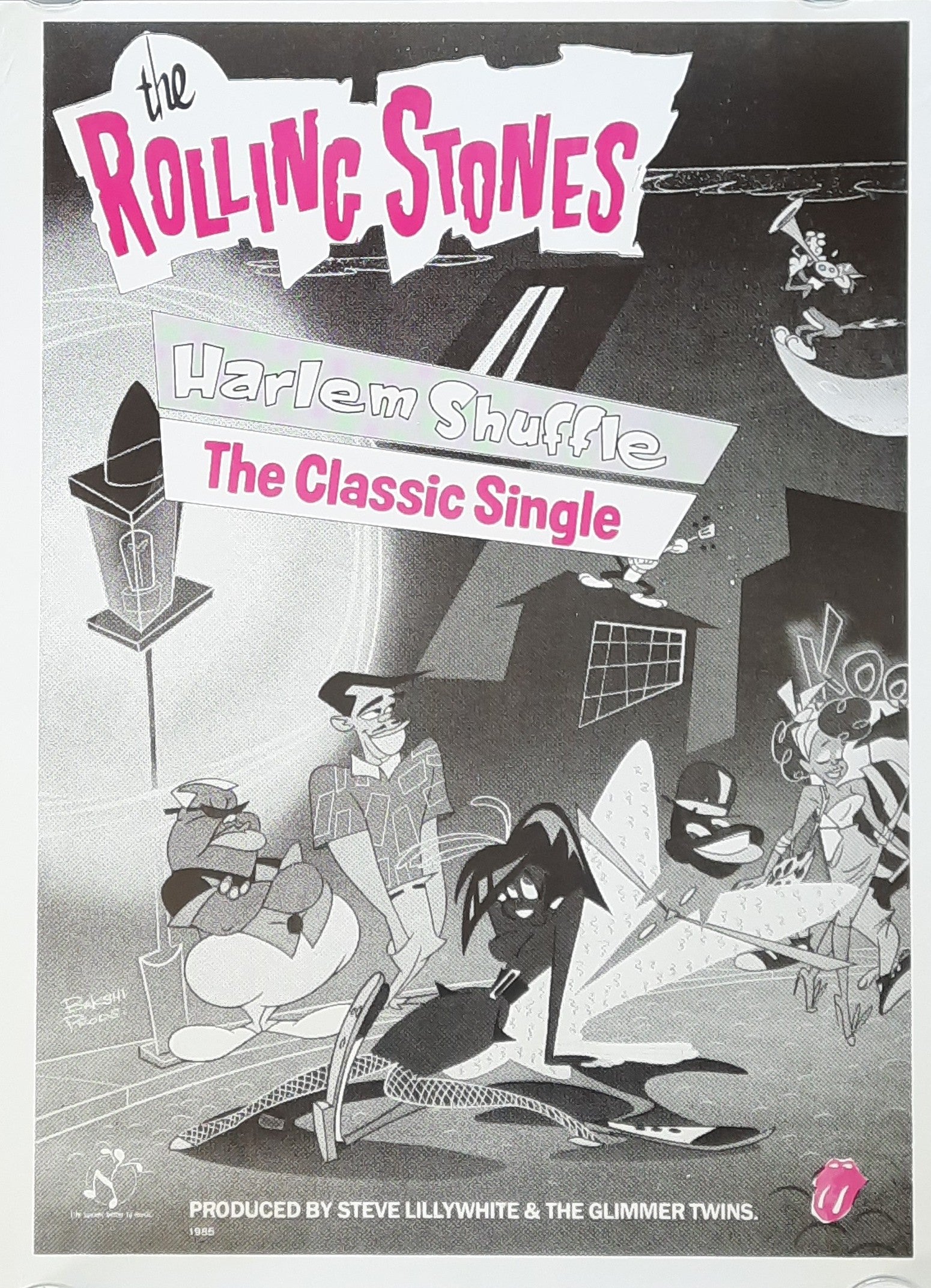 ROLLING STONES 1986 Original Promotion Poster - Single HARLEM SHUFFLE 45x61