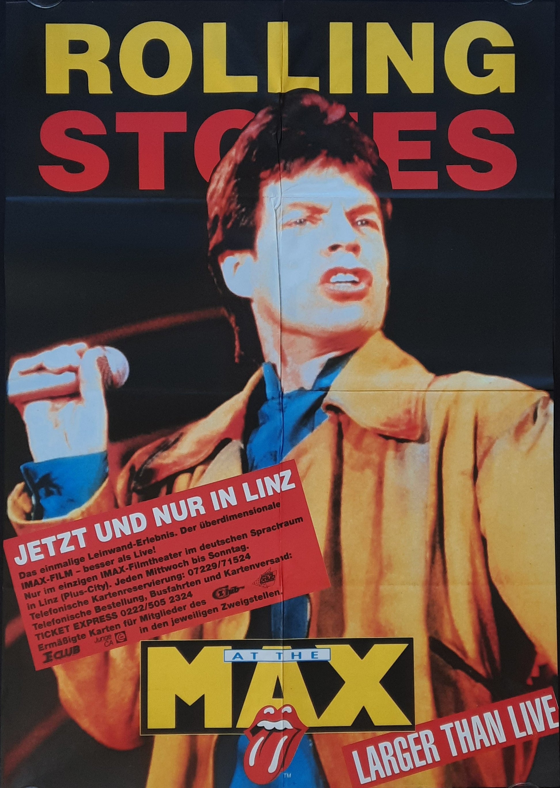 ROLLING STONES 1991 Original Promotion Poster - Movie AT THE MAX V1