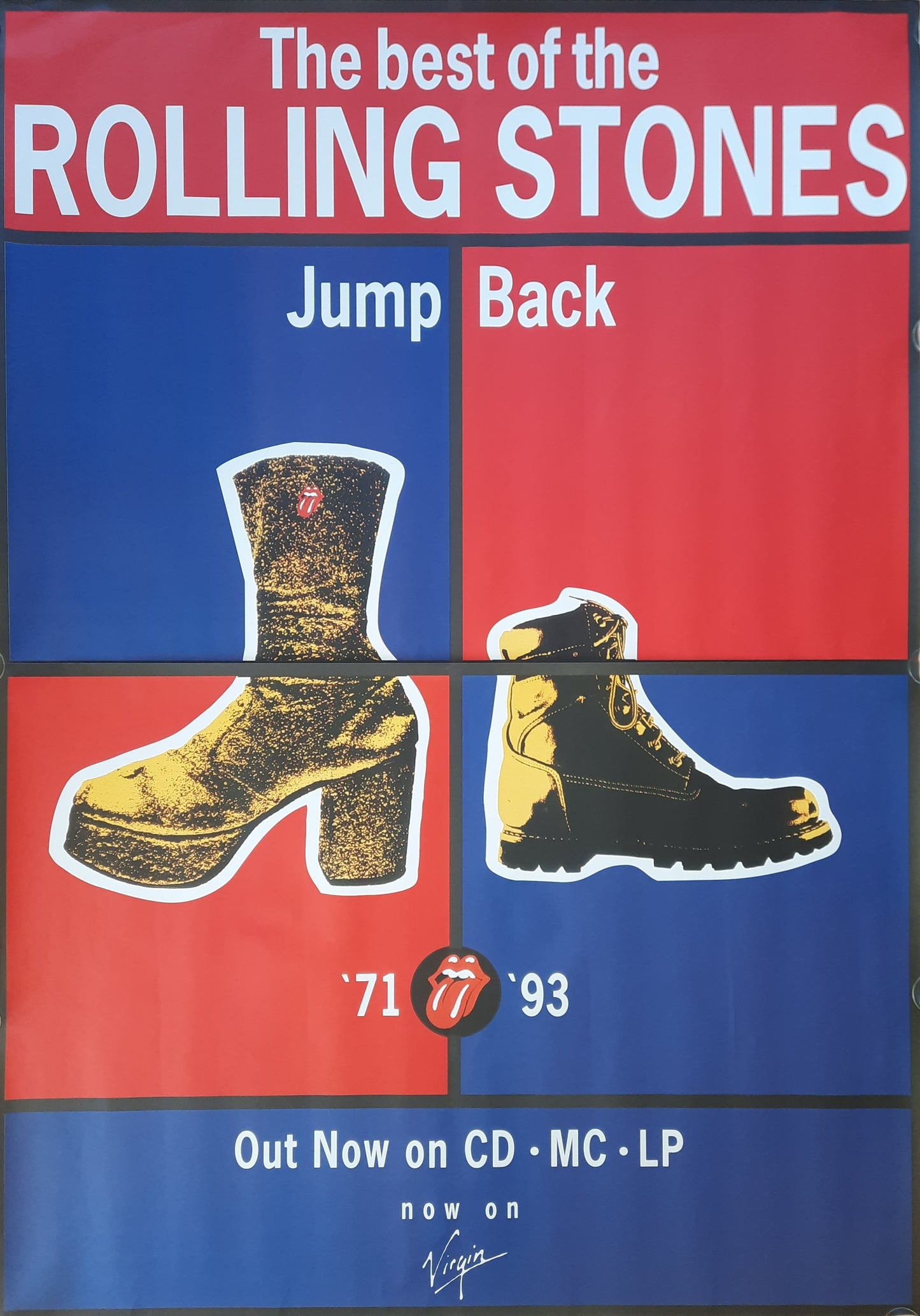 ROLLING STONES 1993 Original Double Subway Promotion Poster - Album BEST OF '71 - '93