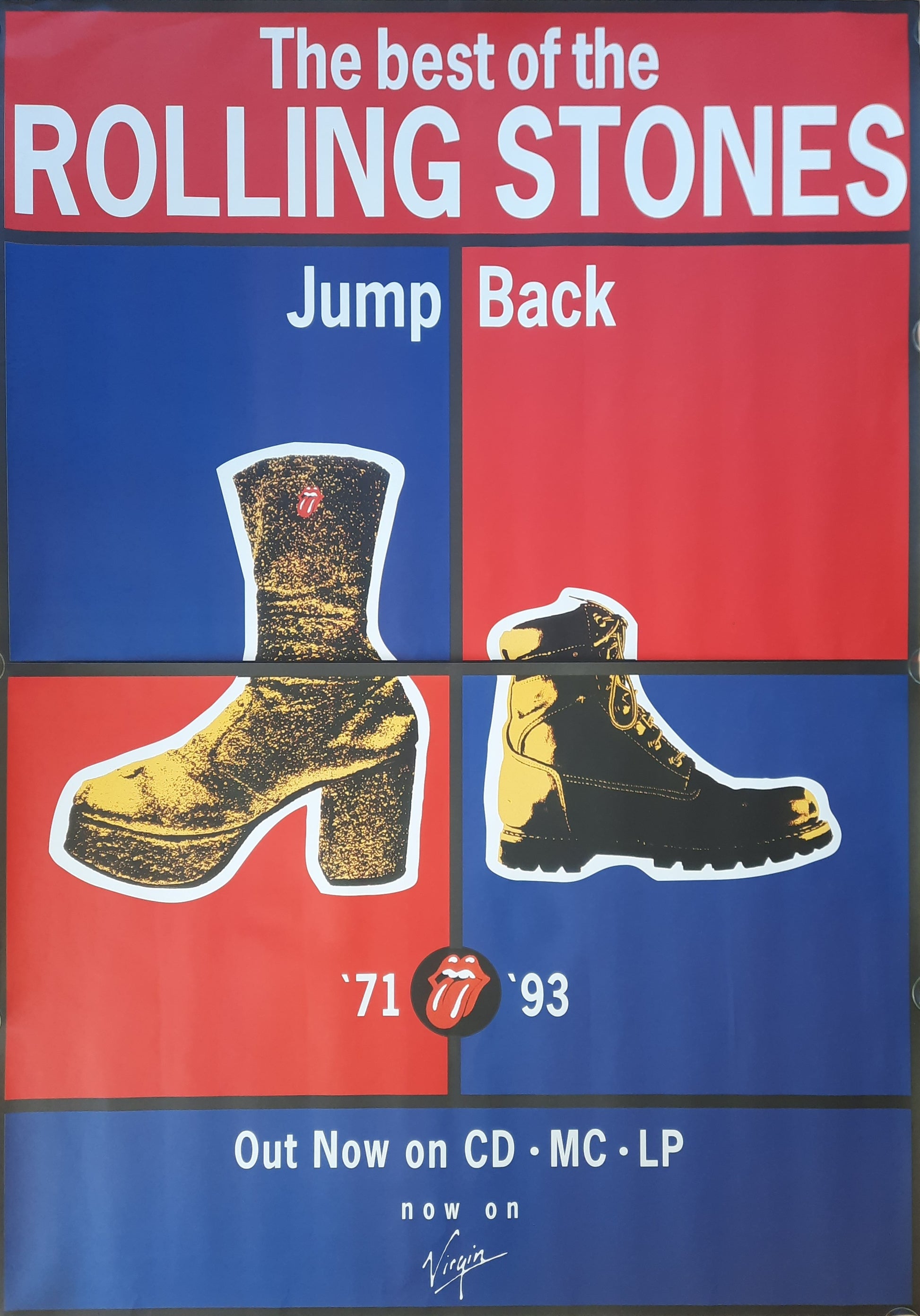 ROLLING STONES 1993 Original Double Subway Promotion Poster - Album BEST OF '71 - '93