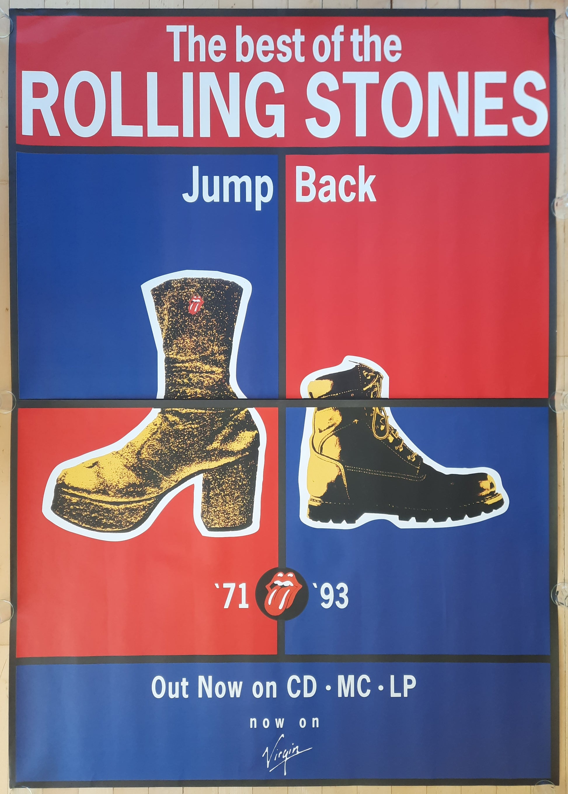 ROLLING STONES 1993 Original Double Subway Promotion Poster - Album BEST OF '71 - '93
