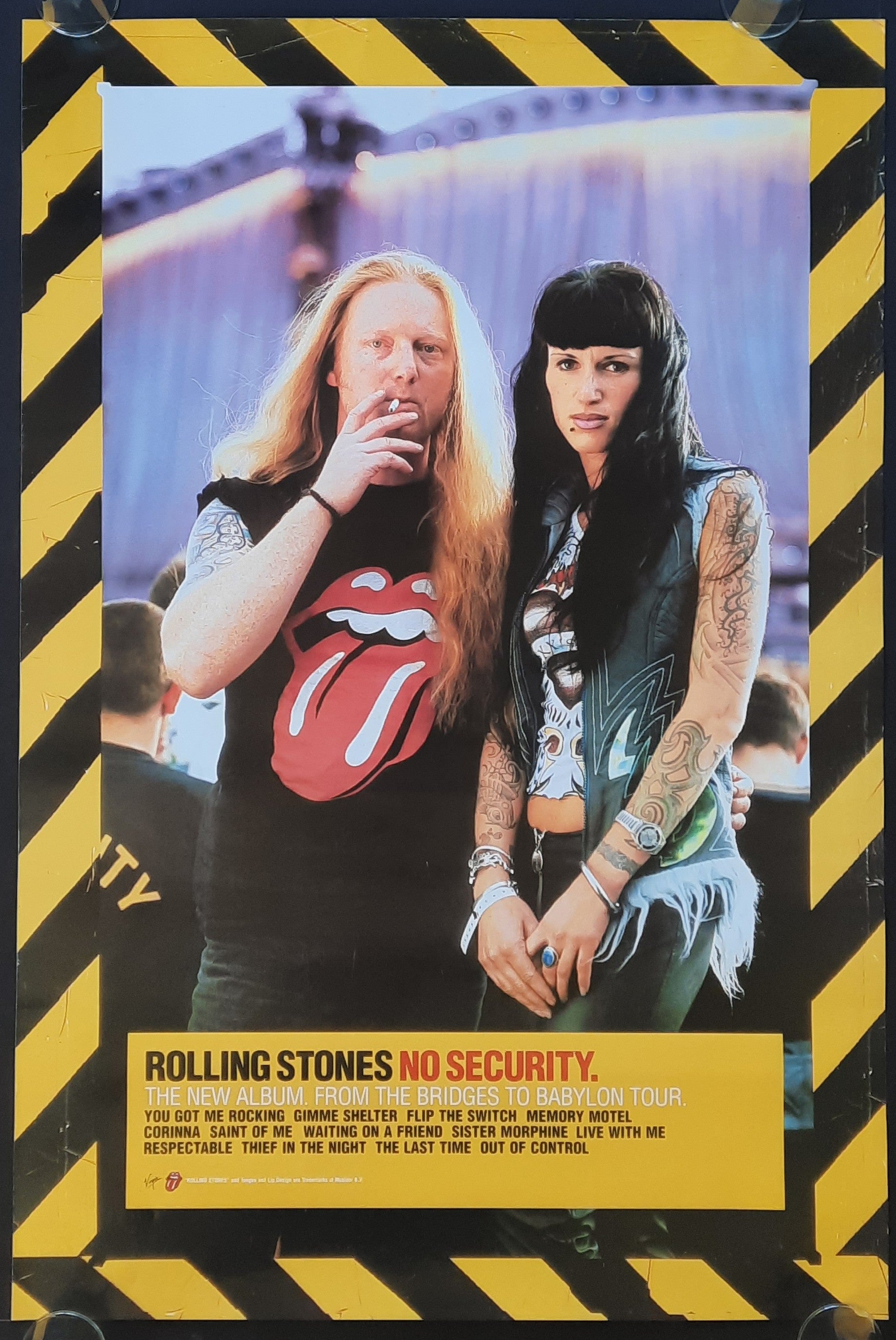 ROLLING STONES 1999 Original Promotion Poster - Album NO SECURITY