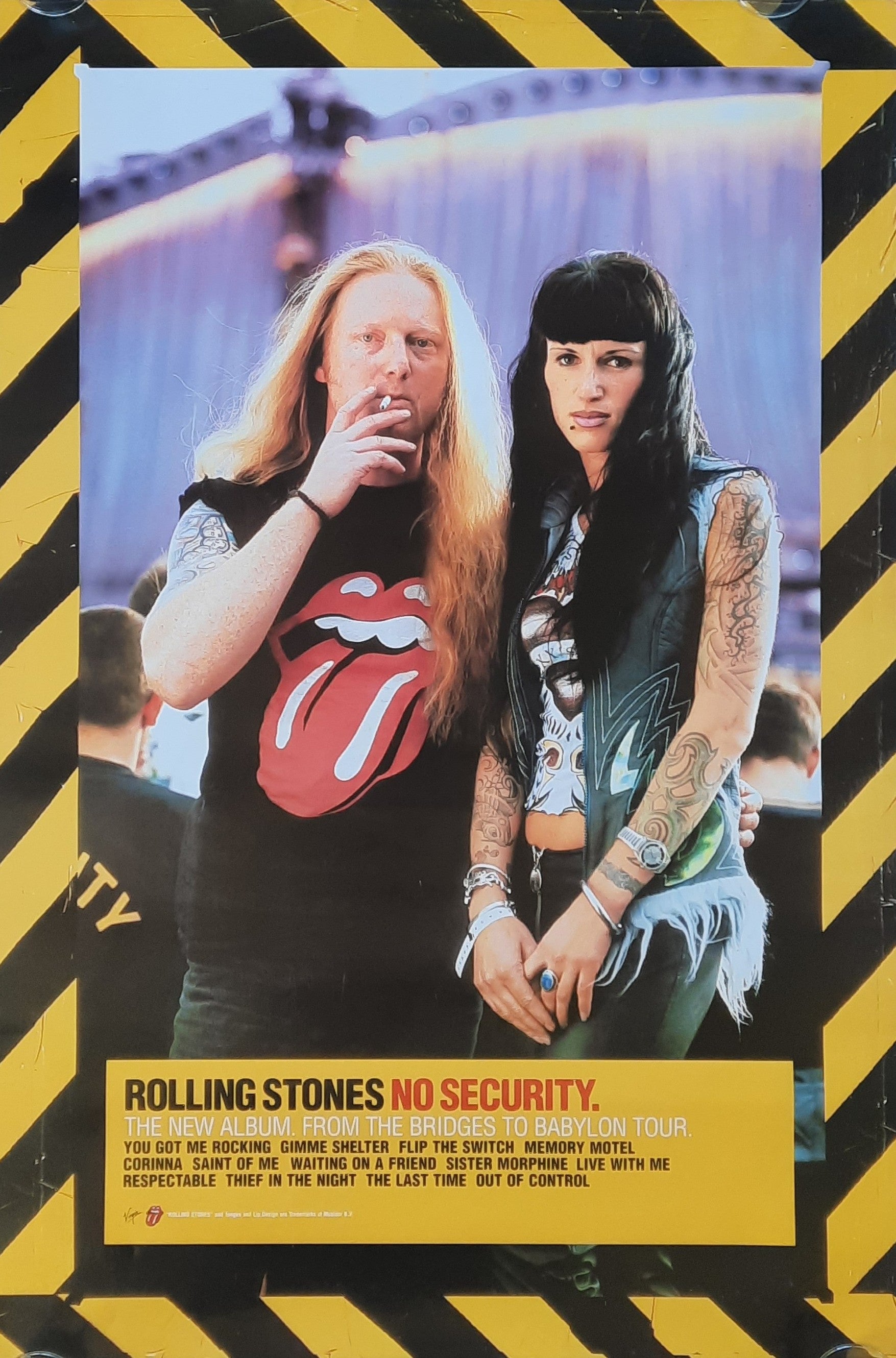 ROLLING STONES 1999 Original Promotion Poster - Album NO SECURITY