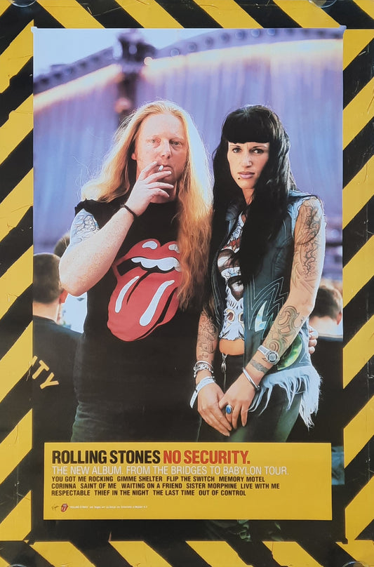 ROLLING STONES 1999 Original Promotion Poster - Album NO SECURITY