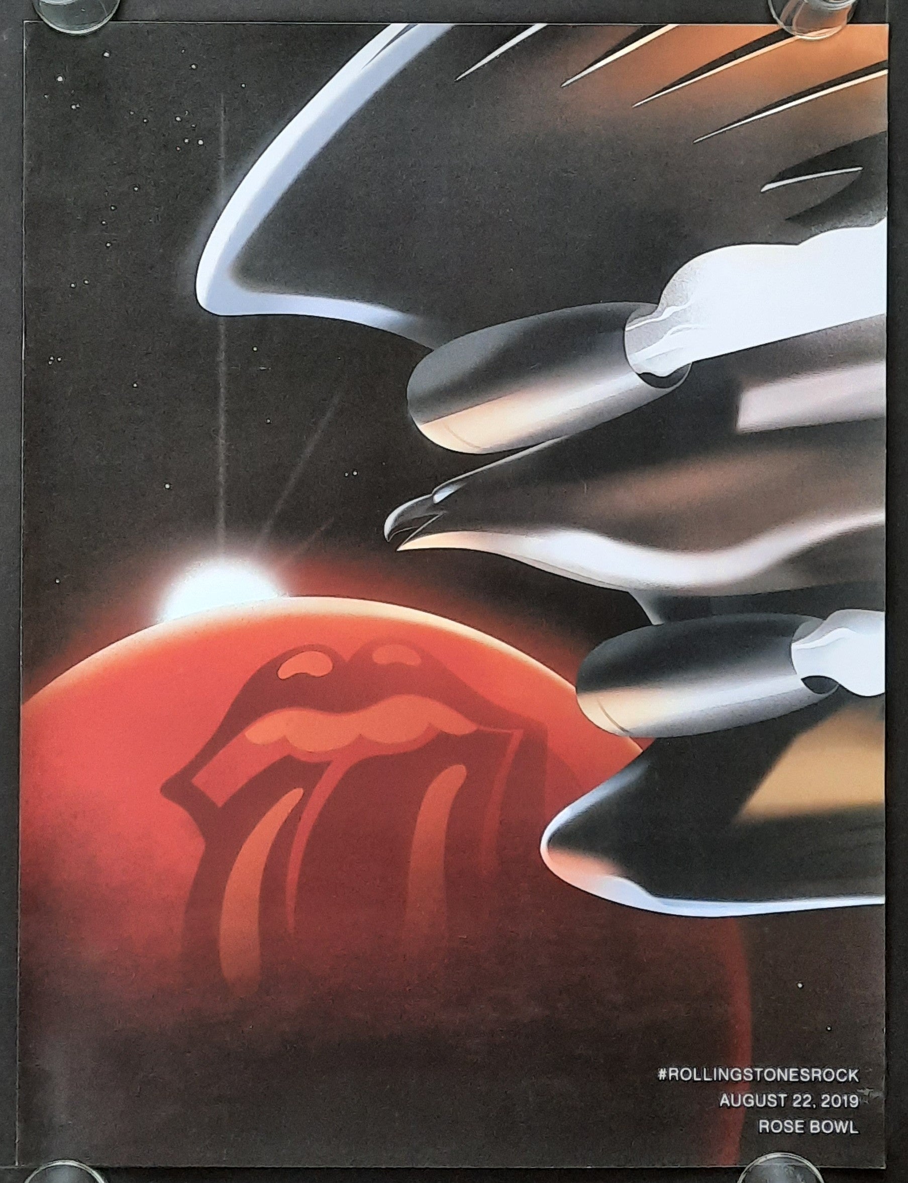 ROLLING STONES 2019 Original Gig Poster - August 22 Rose Bowl Pasadena Nasa Design by   Jose Maria Campoy 47,5 x 62,5