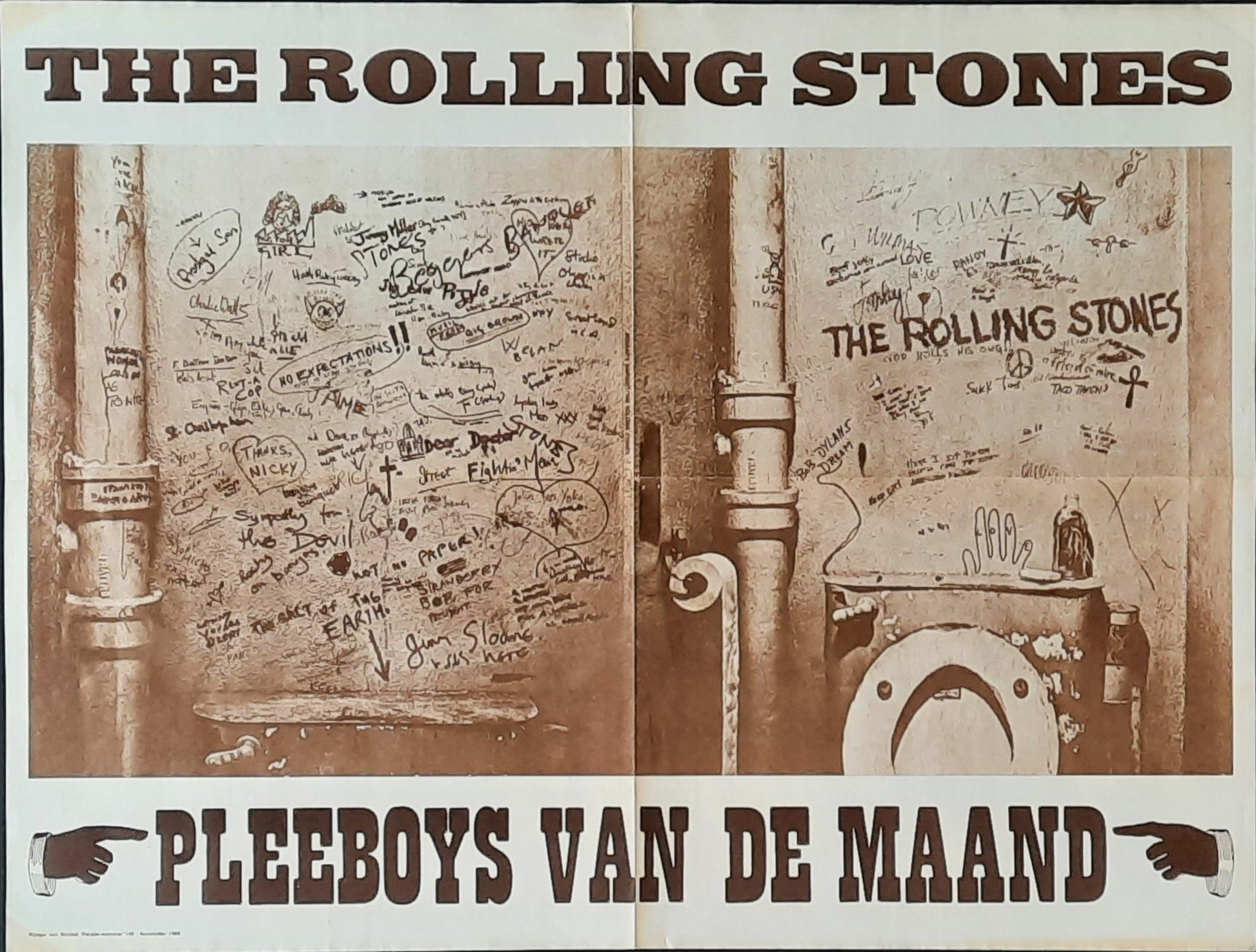 ROLLING STONES Original Promotion Poster - 1968 Album BEGGAR's BANQUET