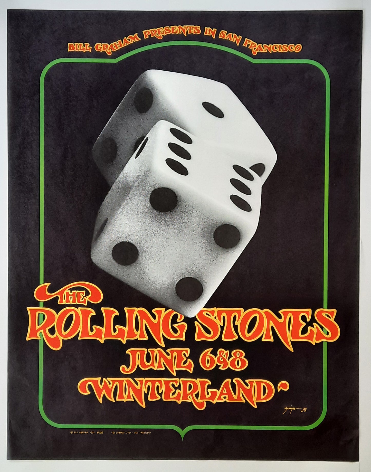ROLLING STONES Original Concert Poster 1972 Winterland BG 289-2 Poster 2