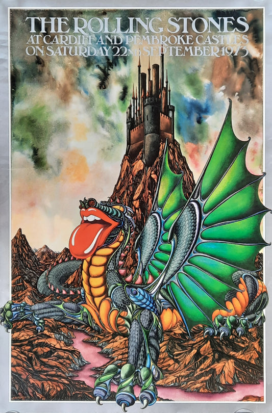 ROLLING STONES Original Concert Poster 1973 Cardiff 1st PRINT!