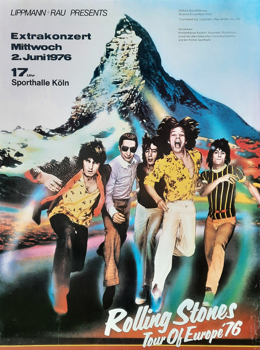 ROLLING STONES Original Concert Poster June 2, 1976 Köln Germany "Extrashow"