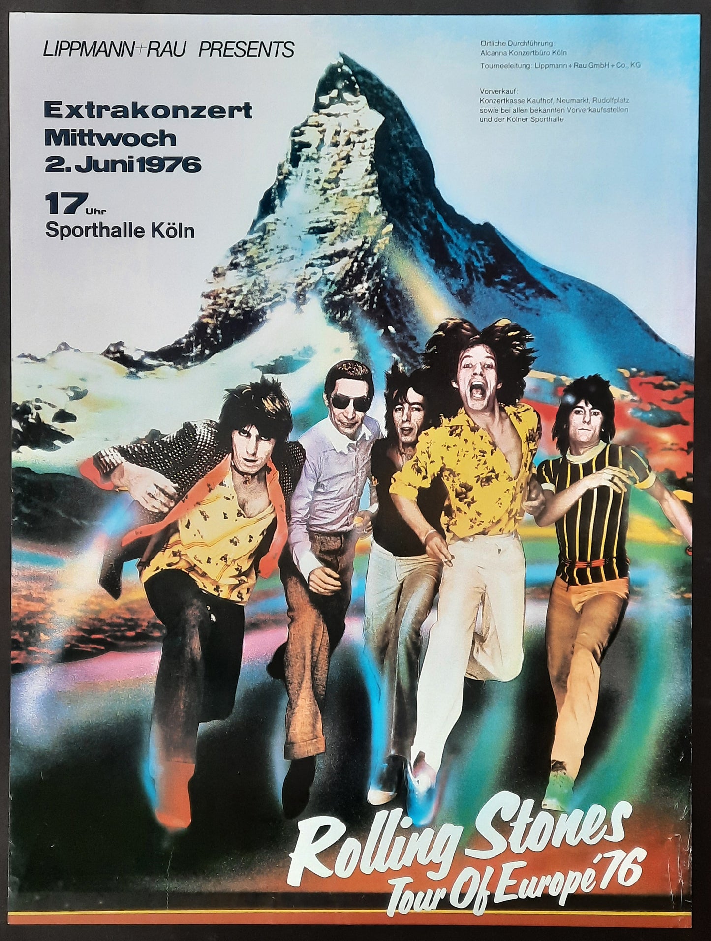 ROLLING STONES Original Concert Poster June 2, 1976 Köln Germany "Extrashow" 2