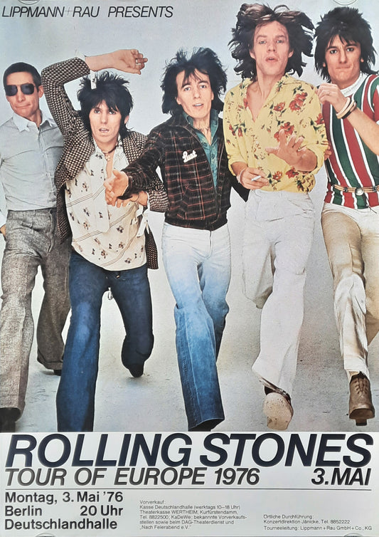 ROLLING STONES Original Concert Poster May 3, 1976 Berlin Germany