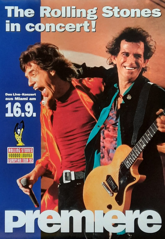 ROLLING STONES Original Concert Poster September 16, 1995 Miami USA TV Show