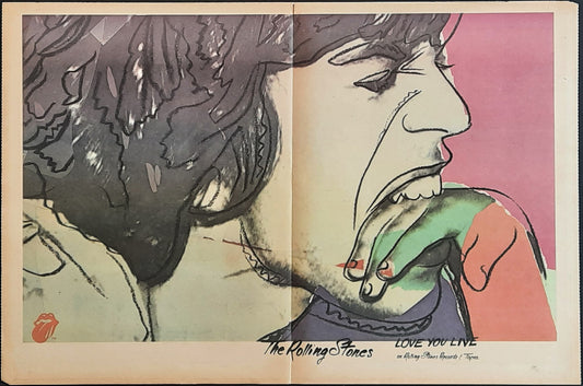 ROLLING STONES Original Promotion Poster - 1977 Album "Love You Live" by Andy Warholn Poster 1st Print 3