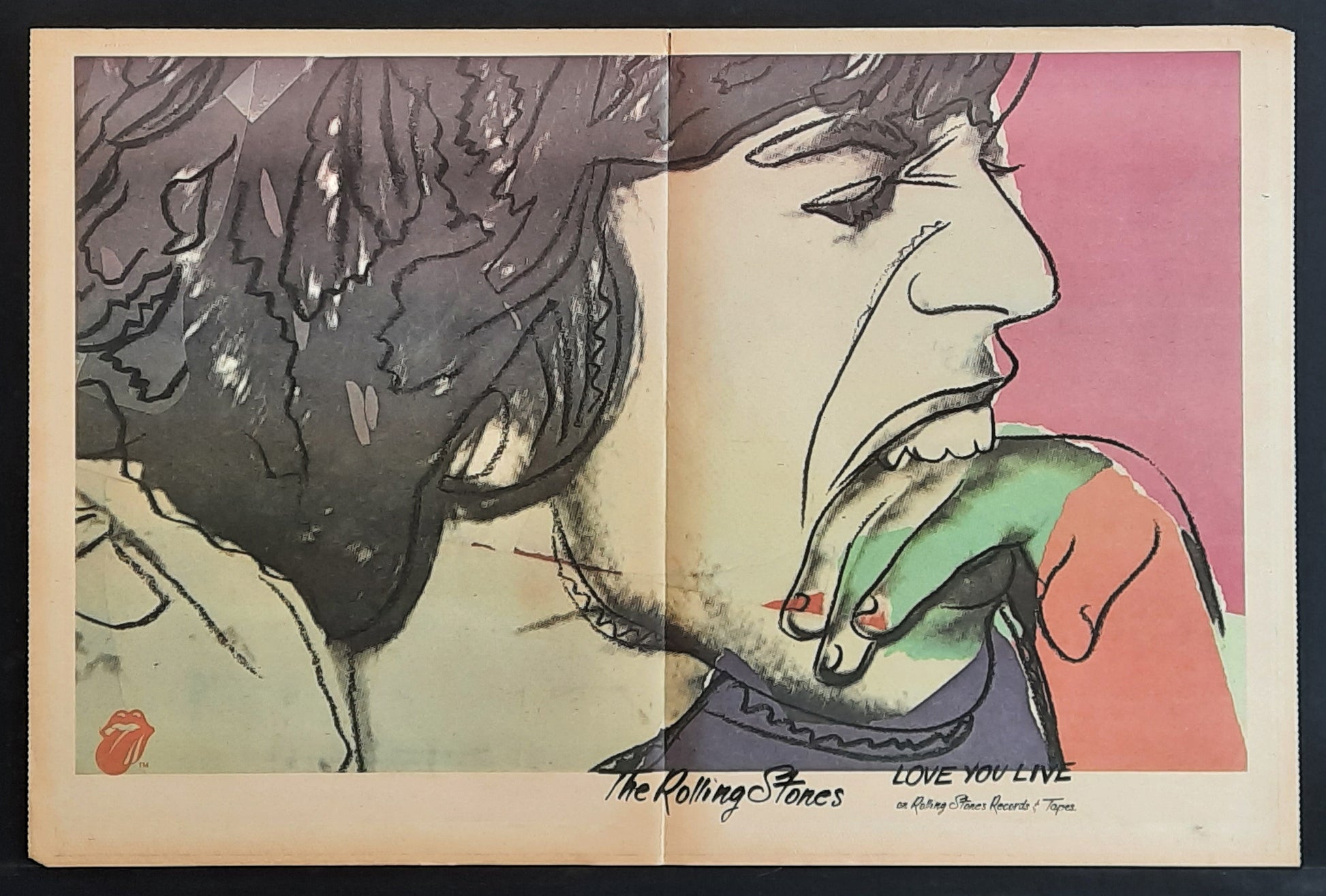 ROLLING STONES Original Promotion Poster - 1977 Album "Love You Live" by Andy Warholn Poster 1st Print 4