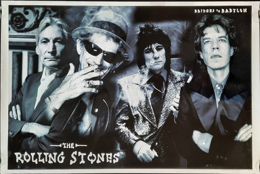 ROLLING STONES Original Promotion Poster - 1997 Album "Bridges To Babylon"  Band b/w"