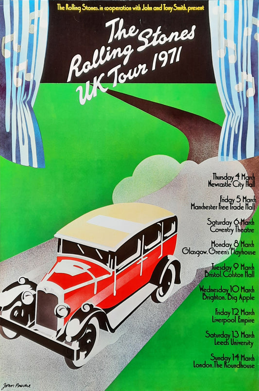 ROLLING STONES Original UK Tour Poster 1971 1st print!
