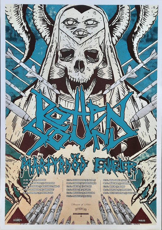 ROTTEN SOUND Original Concert Poster 2013 Tour 1