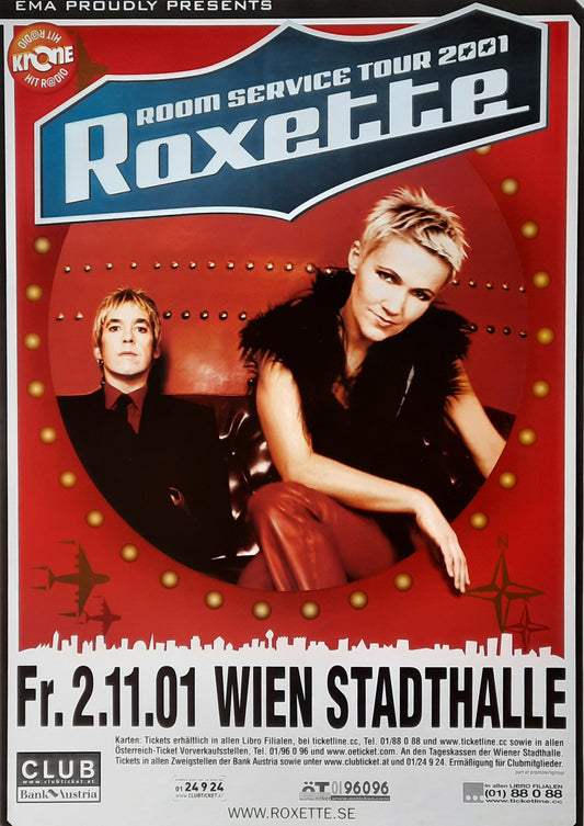 ROXETTE 2001 Original Concert Poster November 2,2001 Vienna Austria